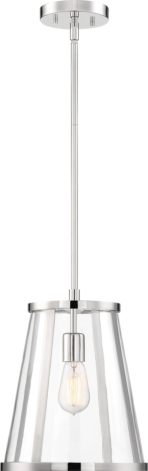 Pendant Nuvo 60-6698 Bruge - 1 Light - Pendant Fixture - Polished Nickel Finish with Clear Glass Nuvo