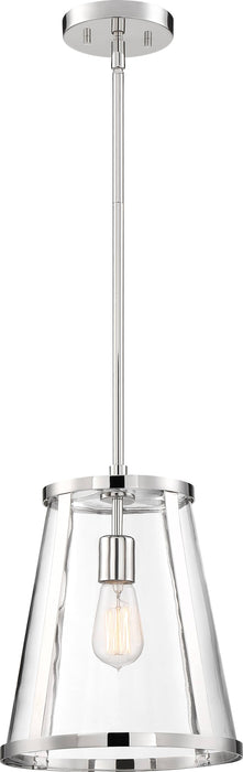 Pendant Nuvo 60-6698 Bruge - 1 Light - Pendant Fixture - Polished Nickel Finish with Clear Glass Nuvo