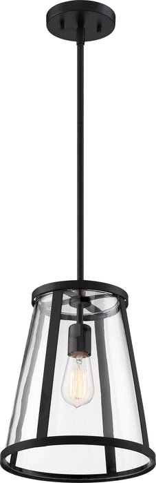 Pendant Nuvo 60-6699 Bruge - 1 Light - Pendant Fixture - Matte Black Finish with Clear Glass Nuvo