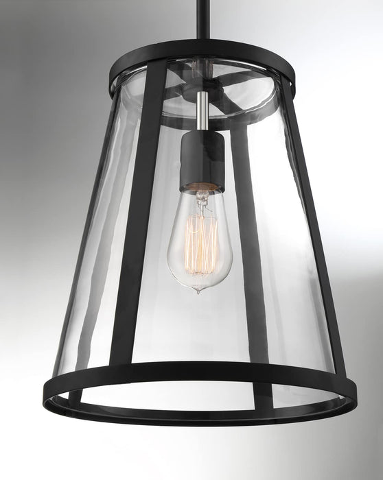 Pendant Nuvo 60-6699 Bruge - 1 Light - Pendant Fixture - Matte Black Finish with Clear Glass Nuvo
