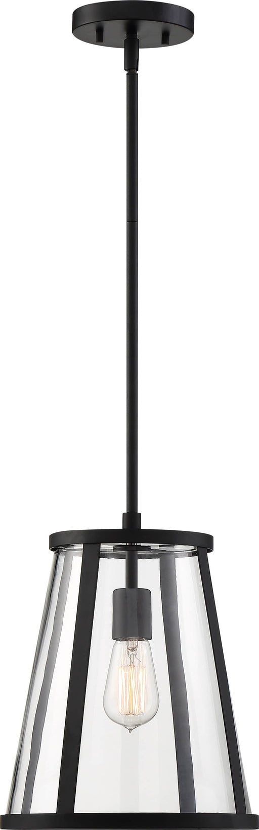 Pendant Nuvo 60-6699 Bruge - 1 Light - Pendant Fixture - Matte Black Finish with Clear Glass Nuvo