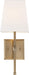 Vanity Nuvo 60-6707 Highline - 1 Light - Vanity - Burnished Brass Finish with White Linen Shade Nuvo