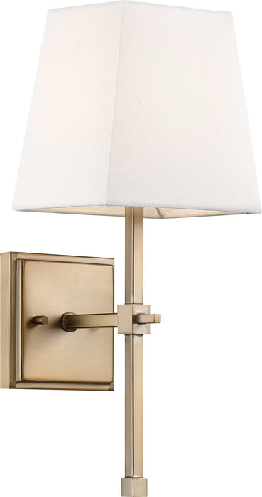Vanity Nuvo 60-6707 Highline - 1 Light - Vanity - Burnished Brass Finish with White Linen Shade Nuvo