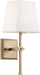 Vanity Nuvo 60-6707 Highline - 1 Light - Vanity - Burnished Brass Finish with White Linen Shade Nuvo