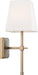 Vanity Nuvo 60-6707 Highline - 1 Light - Vanity - Burnished Brass Finish with White Linen Shade Nuvo
