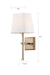 Vanity Nuvo 60-6707 Highline - 1 Light - Vanity - Burnished Brass Finish with White Linen Shade Nuvo