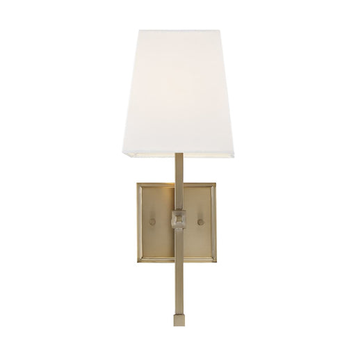 Vanity Nuvo 60-6707 Highline - 1 Light - Vanity - Burnished Brass Finish with White Linen Shade Nuvo