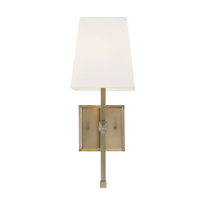 Vanity Nuvo 60-6707 Highline - 1 Light - Vanity - Burnished Brass Finish with White Linen Shade Nuvo