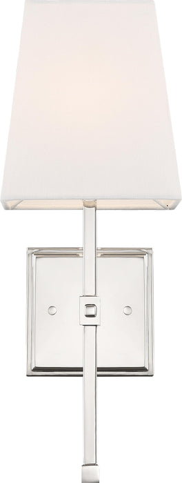 Vanity Nuvo 60-6708 Highline - 1 Light - Vanity - Polished Nickel Finish with White Linen Shade Nuvo