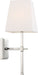 Vanity Nuvo 60-6708 Highline - 1 Light - Vanity - Polished Nickel Finish with White Linen Shade Nuvo