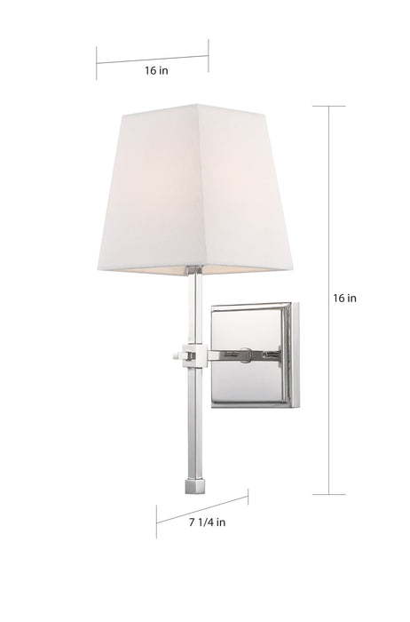 Vanity Nuvo 60-6708 Highline - 1 Light - Vanity - Polished Nickel Finish with White Linen Shade Nuvo