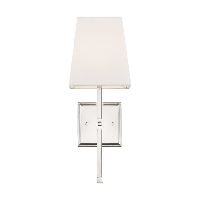Vanity Nuvo 60-6708 Highline - 1 Light - Vanity - Polished Nickel Finish with White Linen Shade Nuvo