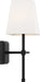 Vanity Nuvo 60-6709 Highline - 1 Light - Vanity - Aged Bronze Finish with White Linen Shade Nuvo