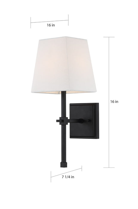 Vanity Nuvo 60-6709 Highline - 1 Light - Vanity - Aged Bronze Finish with White Linen Shade Nuvo