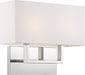 Vanity Nuvo 60-6718 Tribeca - 2 Light - Vanity - Polished Nickel Finish with White Linen Shade Nuvo