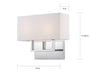 Vanity Nuvo 60-6718 Tribeca - 2 Light - Vanity - Polished Nickel Finish with White Linen Shade Nuvo