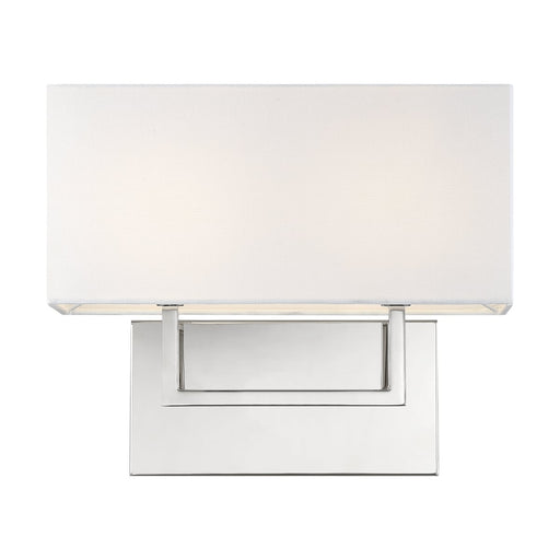 Vanity Nuvo 60-6718 Tribeca - 2 Light - Vanity - Polished Nickel Finish with White Linen Shade Nuvo