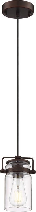 Mini Pendant Nuvo 60-6731 Antebellum - 1 Light - Mini Pendant Fixture - Mahogany Bronze Finish with Clear Glass Nuvo