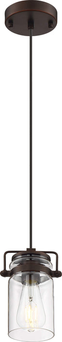 Mini Pendant Nuvo 60-6731 Antebellum - 1 Light - Mini Pendant Fixture - Mahogany Bronze Finish with Clear Glass Nuvo
