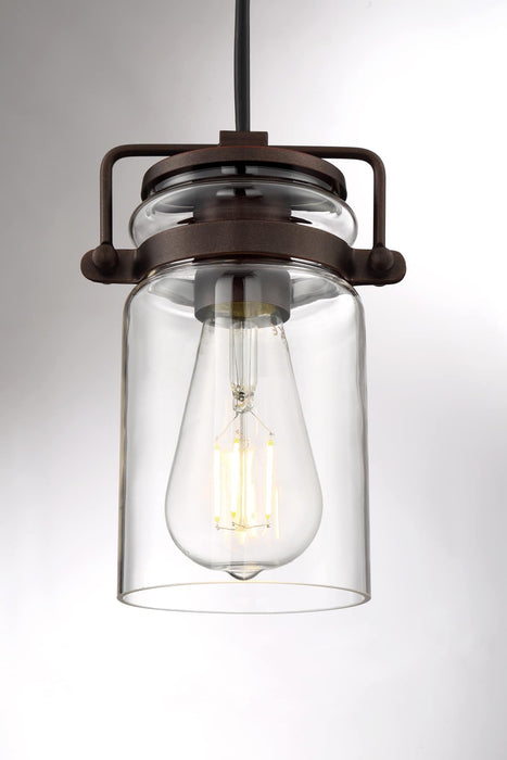 Mini Pendant Nuvo 60-6731 Antebellum - 1 Light - Mini Pendant Fixture - Mahogany Bronze Finish with Clear Glass Nuvo
