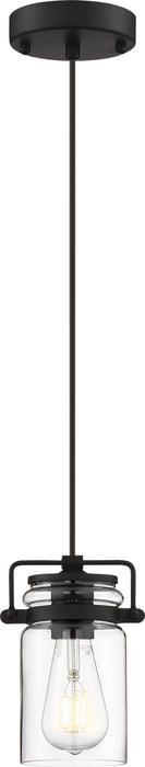 Mini Pendant Nuvo 60-6732 Antebellum - 1 Light - Mini Pendant Fixture - Matte Black Finish with Clear Glass Nuvo