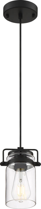 Mini Pendant Nuvo 60-6732 Antebellum - 1 Light - Mini Pendant Fixture - Matte Black Finish with Clear Glass Nuvo