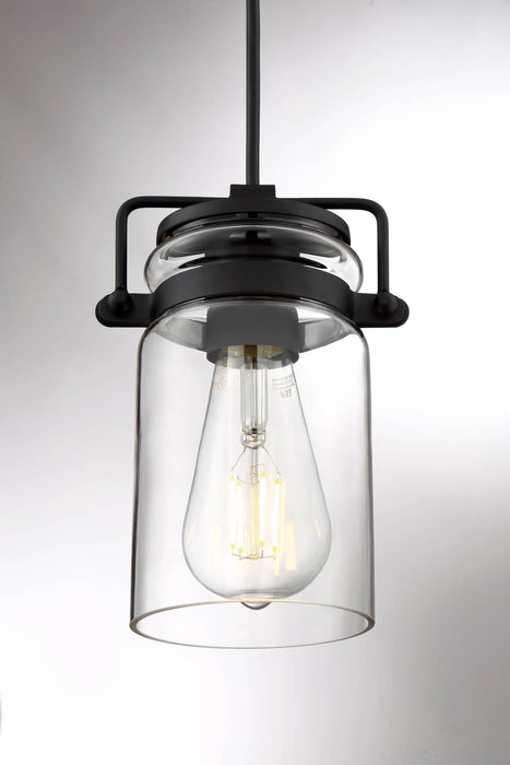 Mini Pendant Nuvo 60-6732 Antebellum - 1 Light - Mini Pendant Fixture - Matte Black Finish with Clear Glass Nuvo