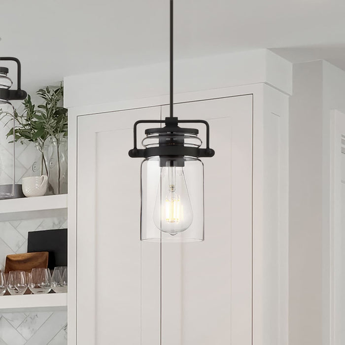 Mini Pendant Nuvo 60-6732 Antebellum - 1 Light - Mini Pendant Fixture - Matte Black Finish with Clear Glass Nuvo