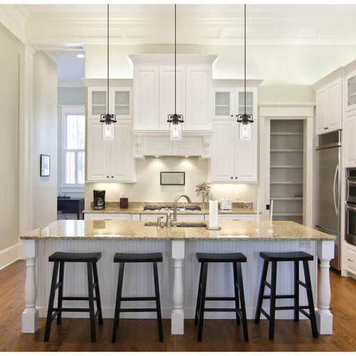 Mini Pendant Nuvo 60-6732 Antebellum - 1 Light - Mini Pendant Fixture - Matte Black Finish with Clear Glass Nuvo