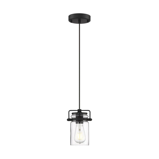 Mini Pendant Nuvo 60-6732 Antebellum - 1 Light - Mini Pendant Fixture - Matte Black Finish with Clear Glass Nuvo