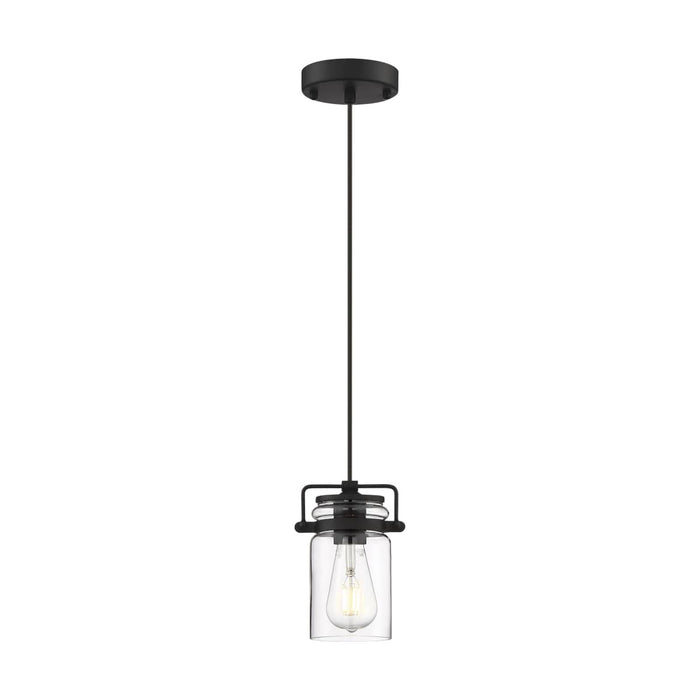 Mini Pendant Nuvo 60-6732 Antebellum - 1 Light - Mini Pendant Fixture - Matte Black Finish with Clear Glass Nuvo