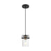 Mini Pendant Nuvo 60-6733 Antebellum - 1 Light - Mini Pendant Fixture - Black and Aged Gold Finish with Clear Glass Nuvo