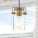 Mini Pendant Nuvo 60-6735 Antebellum - 1 Light - Mini Pendant Fixture - Vintage Brass Finish with Clear Glass Nuvo