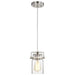 Mini Pendant Nuvo 60-6736 Antebellum - 1 Light - Mini Pendant Fixture - Brushed Nickel Finish with Clear Glass Nuvo