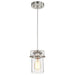 Mini Pendant Nuvo 60-6736 Antebellum - 1 Light - Mini Pendant Fixture - Brushed Nickel Finish with Clear Glass Nuvo