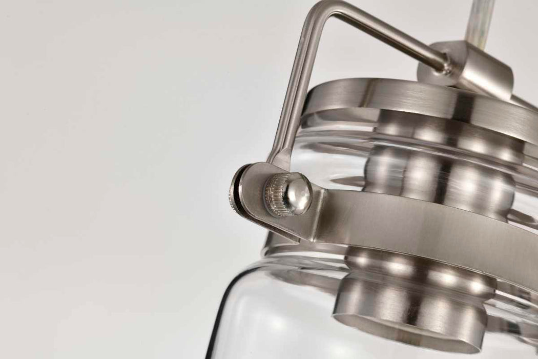 Mini Pendant Nuvo 60-6736 Antebellum - 1 Light - Mini Pendant Fixture - Brushed Nickel Finish with Clear Glass Nuvo