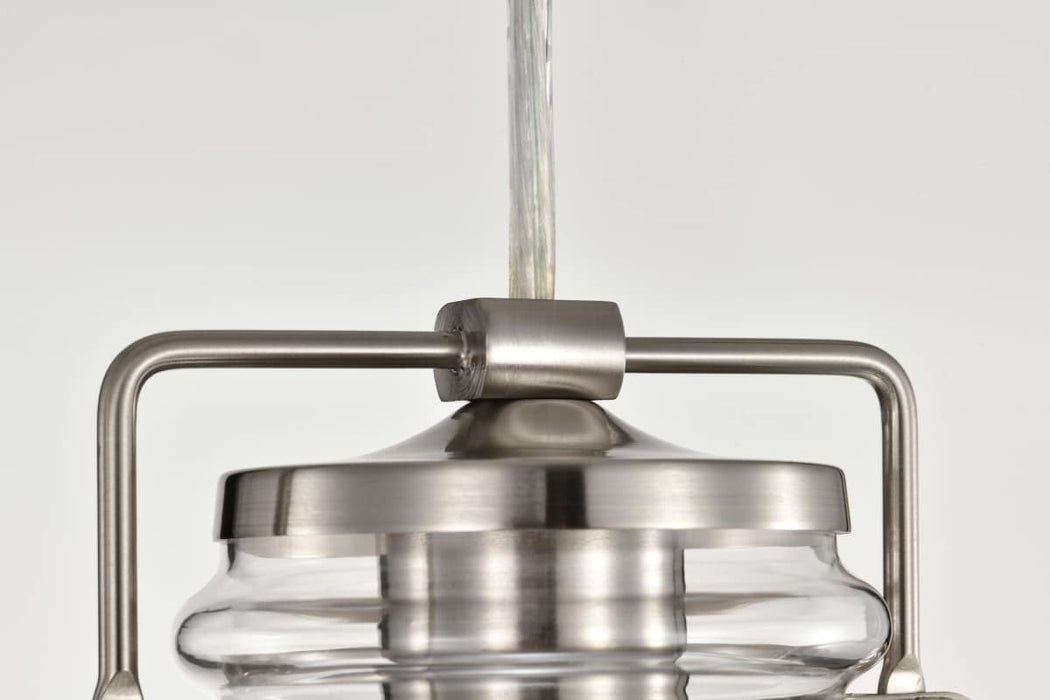 Mini Pendant Nuvo 60-6736 Antebellum - 1 Light - Mini Pendant Fixture - Brushed Nickel Finish with Clear Glass Nuvo