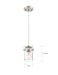 Mini Pendant Nuvo 60-6736 Antebellum - 1 Light - Mini Pendant Fixture - Brushed Nickel Finish with Clear Glass Nuvo