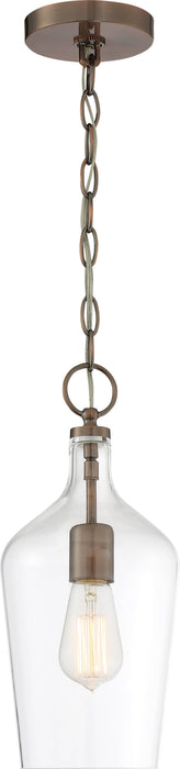 Pendant Nuvo 60-6748 Hartley - 1 Light - Pendant Fixture - Antique Copper Finish with Clear Glass Nuvo