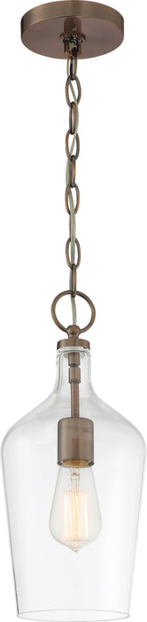 Pendant Nuvo 60-6748 Hartley - 1 Light - Pendant Fixture - Antique Copper Finish with Clear Glass Nuvo