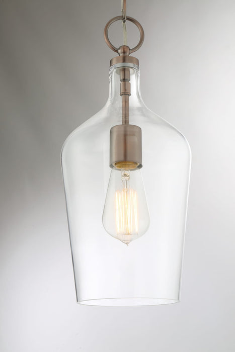 Pendant Nuvo 60-6748 Hartley - 1 Light - Pendant Fixture - Antique Copper Finish with Clear Glass Nuvo