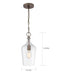 Pendant Nuvo 60-6748 Hartley - 1 Light - Pendant Fixture - Antique Copper Finish with Clear Glass Nuvo