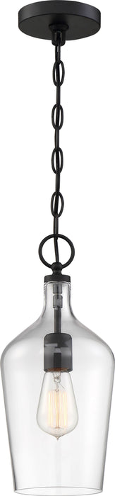 Pendant Nuvo 60-6749 Hartley - 1 Light - Pendant Fixture - Matte Black Finish with Clear Glass Nuvo