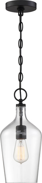 Pendant Nuvo 60-6749 Hartley - 1 Light - Pendant Fixture - Matte Black Finish with Clear Glass Nuvo
