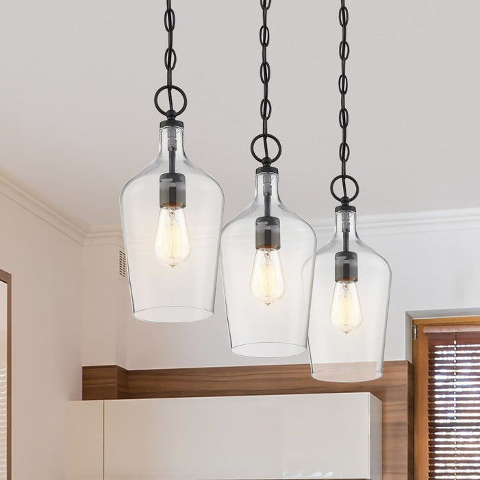 Pendant Nuvo 60-6749 Hartley - 1 Light - Pendant Fixture - Matte Black Finish with Clear Glass Nuvo