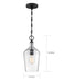 Pendant Nuvo 60-6749 Hartley - 1 Light - Pendant Fixture - Matte Black Finish with Clear Glass Nuvo