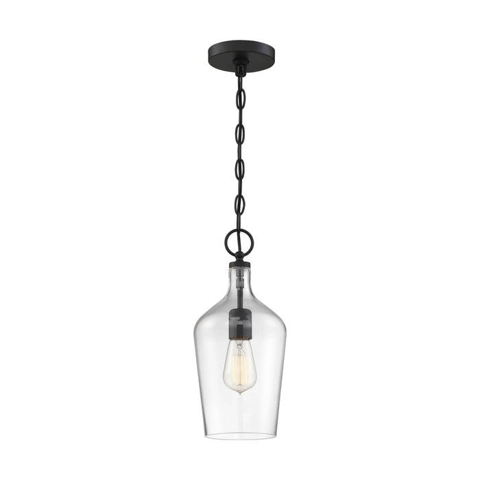 Pendant Nuvo 60-6749 Hartley - 1 Light - Pendant Fixture - Matte Black Finish with Clear Glass Nuvo