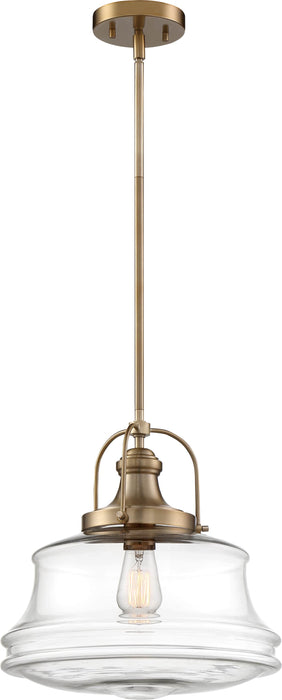 Pendant Nuvo 60-6757 Basel - 1 Light - Pendant Fixture - Burnished Brass Finish with Clear Glass Nuvo