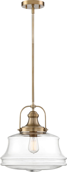 Pendant Nuvo 60-6757 Basel - 1 Light - Pendant Fixture - Burnished Brass Finish with Clear Glass Nuvo