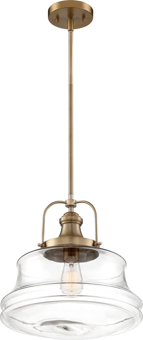 Pendant Nuvo 60-6757 Basel - 1 Light - Pendant Fixture - Burnished Brass Finish with Clear Glass Nuvo